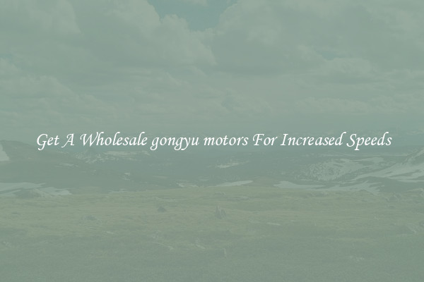Get A Wholesale gongyu motors For Increased Speeds