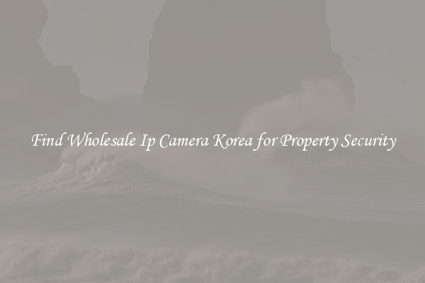 Find Wholesale Ip Camera Korea for Property Security