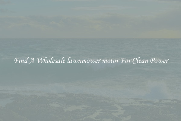 Find A Wholesale lawnmower motor For Clean Power