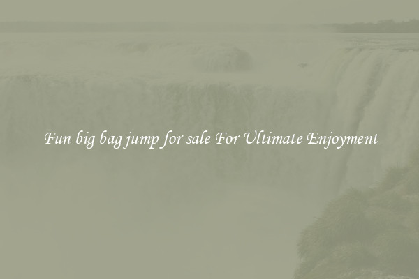 Fun big bag jump for sale For Ultimate Enjoyment