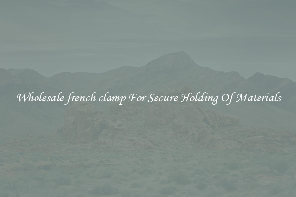 Wholesale french clamp For Secure Holding Of Materials
